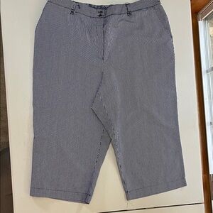 Alfred Dunner Navy and White Striped Shorts